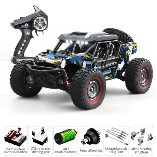16106Pro 4WD Remote Control Monster Truck with Brushless Motor, 70km/h for Outdoor Adventures